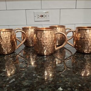 Copper Hammered Moscow Mule Mugs Set